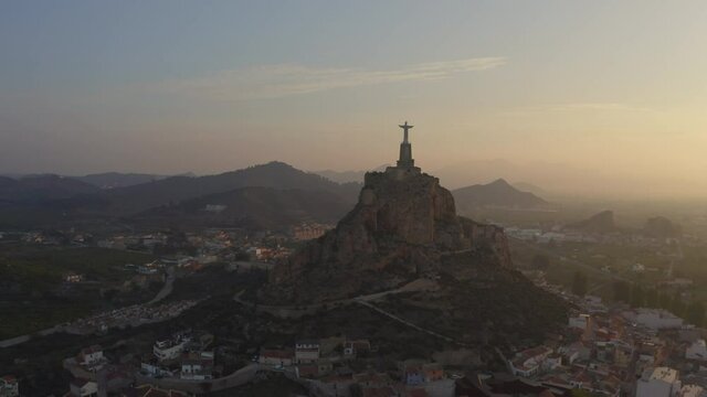 View of Christ of Monteagudo Taken From a Drone Aerial Viewpoint