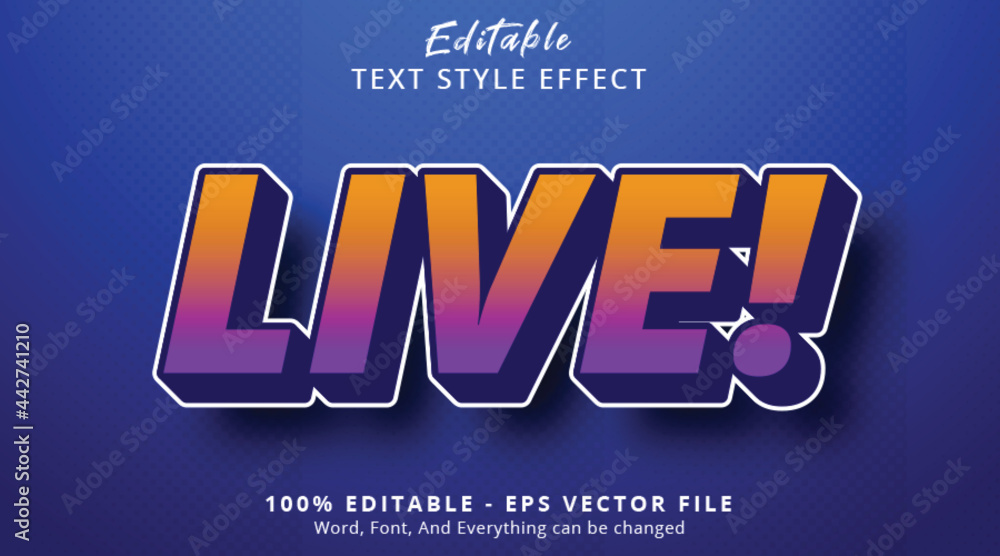 Poster live text with hype gradient style effect, editable text effect