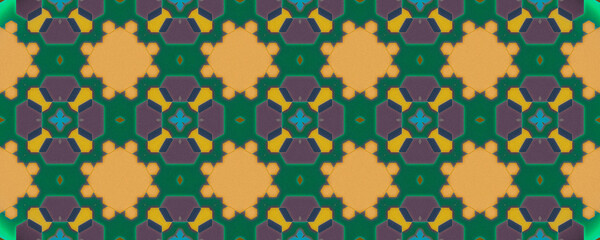 Watercolor Asian Tile. Multicolor Repeat