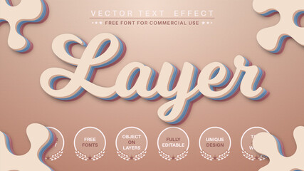 Layer - edit text effect, font style