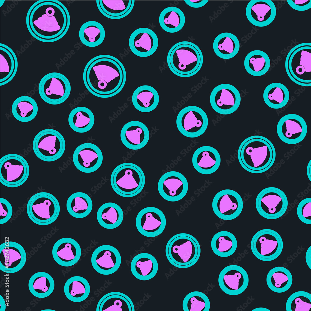Aufkleber line wi-fi wireless internet network symbol icon isolated seamless pattern on black background. vect