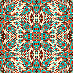 Vector Seamless  Mexican  Geometric Pattern - 442742830