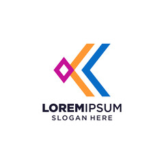 Letter K logo vector illustration, Design inspiration. Colorful icons