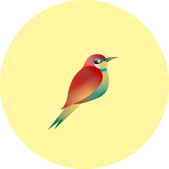 Stylized birds. An illustration for a book, children's book, website or magazine. It will fit as an application icon. Print for a T-shirt, mug, notebook, diary. It can be used as a sticker.