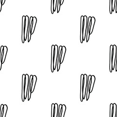 Trendy black and white graphic seamless pattern with strokes and stains. Minimalist Scandinavian style. Vector abstract background with hand painted lines. Design for wrapping paper, prints, fabrics