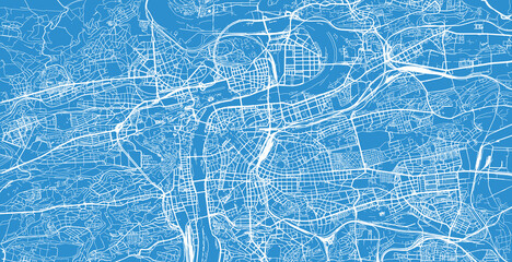 Urban vector city map of Prague, Czech Republic, Europe