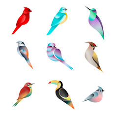 Obraz na płótnie Canvas set of birds
