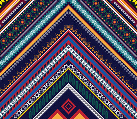 Colorful ethnic pattern vector background. seamless pattern traditional, Design for background, wallpaper, Batik, fabric, carpet, clothing, wrapping, and textile.ethnic pattern Vector illustration.