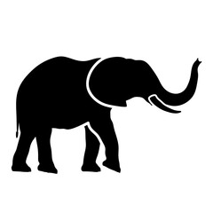 elephant simple vector silhouette  illustration