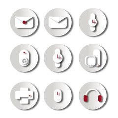 white set of icons for design
