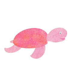 Fantasy textured turtle hand drawn digital illustration