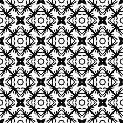 floral seamless pattern background.Geometric ornament for wallpapers and backgrounds. Black and white 

pattern. 