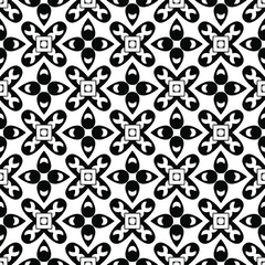 floral seamless pattern background.Geometric ornament for wallpapers and backgrounds. Black and white 

pattern. 