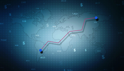 2d rendering Stock market online business concept. business Graph 