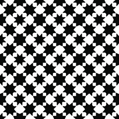 Fototapeta premium floral seamless pattern background.Geometric ornament for wallpapers and backgrounds. Black and whitepattern. 