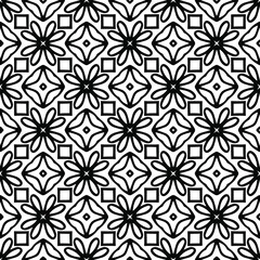 
floral seamless pattern background.Geometric ornament for wallpapers and backgrounds. Black and white 

pattern. 