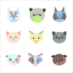 Obraz premium set of cute animals