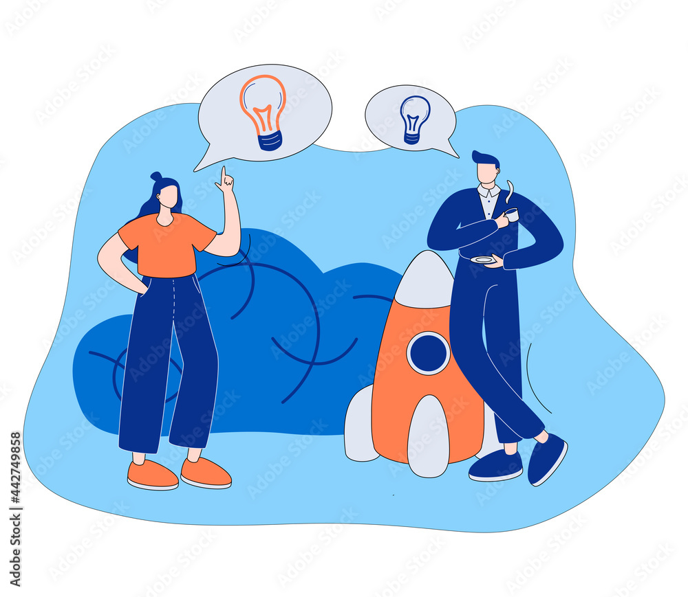 Aufkleber brain activity abstract concept vector illustration set. thinking and imagination, problem solving, 