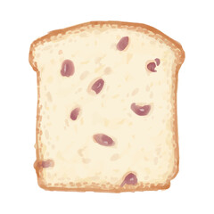 レーズンパン　水彩絵具風　リアルなイラスト