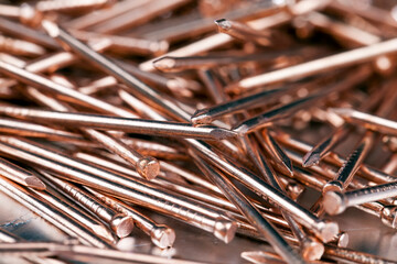 steel nails coated with copper