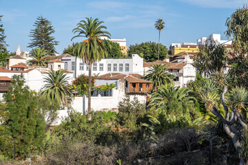 Fototapeta na wymiar Vista del centro histórico del pueblo de Icod de los Vinos en el norte de Tenerife, Canarias