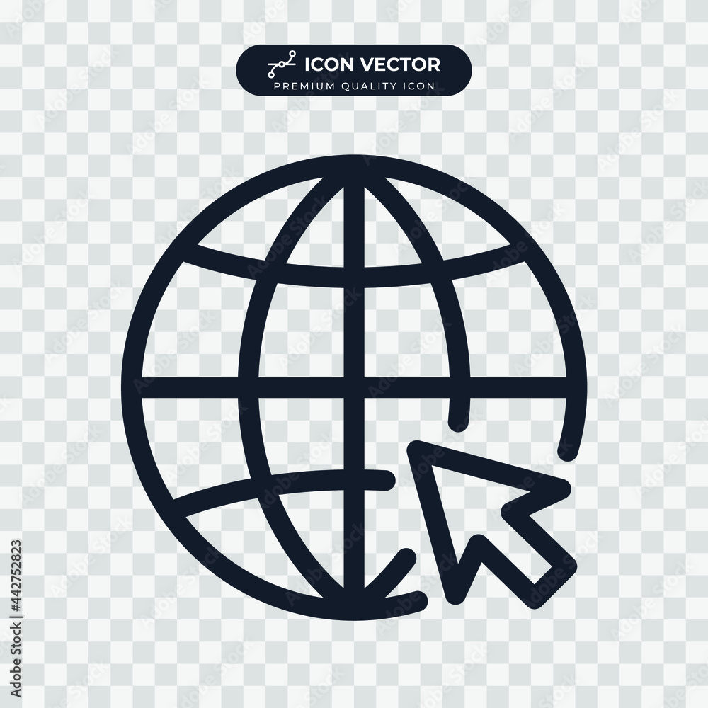 Aufkleber go to web icon symbol template for graphic and web design collection logo vector illustration