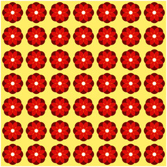 Red retro pattern flowers