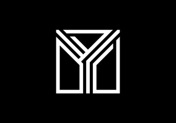Capital Lines Letter Y. Creative Line Letters Design, Graphic Alphabet Symbol For Logo, Poster, Invitation. Vector Illustration