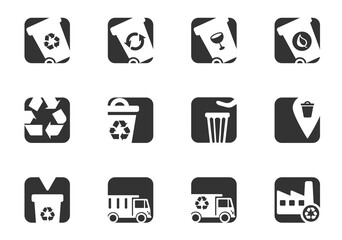 recycling icon set