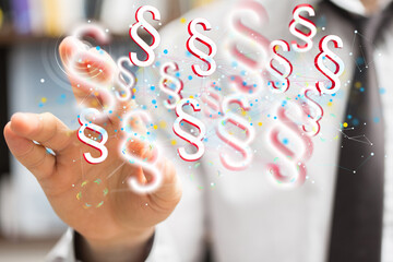 paragraph law sign digital in hand.