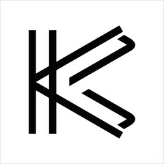 Line art letter K initial logo vector. template design logo Letter K