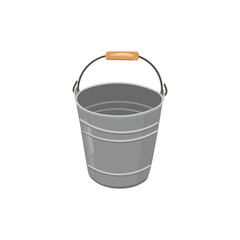 Metal bucket hand drawn vector illustration