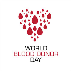 heart style blood drop donation icon logo illustration. world blood donor day logo vector design template
