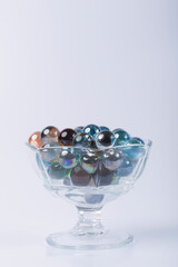 Crystal balls on a white background. Set of multi-colored glass balls on a white background. 