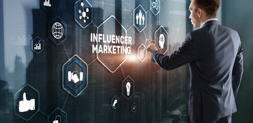 Influencer marketing concept. Business Internet concept