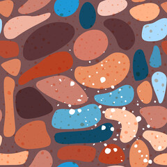 Abstract minimalist seamless pattern with trendy style overlay shapes, using for social media, stories template, decoration, package, fabrics, textile, cover design. Vector illustration. 