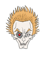 Man with futuristic eye draw