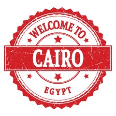 Obraz premium WELCOME TO CAIRO - EGYPT, words written on red stamp