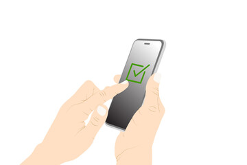 Activate, success, confirm, smartphone, using a phone.