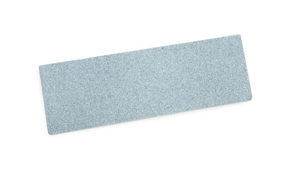 Sharpening stone for knife isolated on white, top view