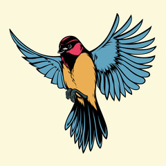 Titbird Handdrawn Vector Illustration.