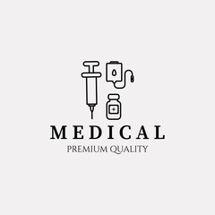 medical icon minimalist vector logo line art illustration design creative