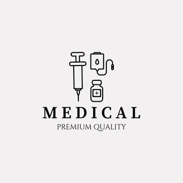 medical icon minimalist vector logo line art illustration design creative