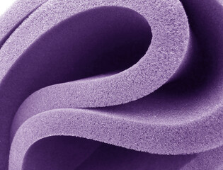 purple sponge foam curved folds. foam sponge elastic texture sheet