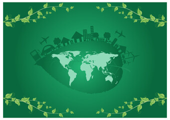 Ecology connection  concept background . Vector infographic illustration