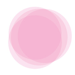 pink round simple watercolor banner on white background	
