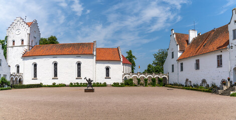 panorama view of the Bosjokloster and castle in southern Sweden