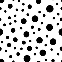 Dots Background with irregular, chaotic circles. Points seamless texture pattern.