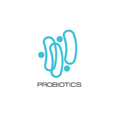 Probiotics logo. Bacteria logo. Concept of healthy nutrition ingredient for therapeutic purposes. Simple flat style trend modern logotype graphic design isolated