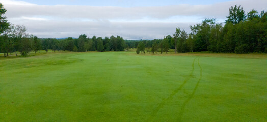 Nice hole on a Canadian golf club in Quebec, on the countryside